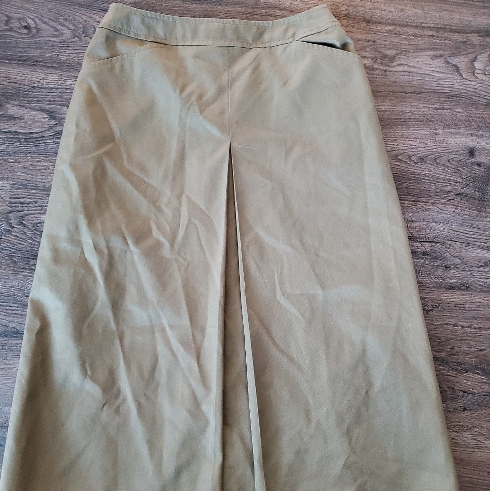 Vintage Burberrys olive green A-Line skirt